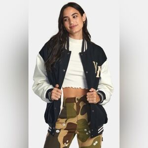 RVCA Black and White Varsity Jacket